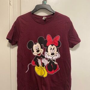 Disney Kids Burgundy Mickey & Minnie Tee